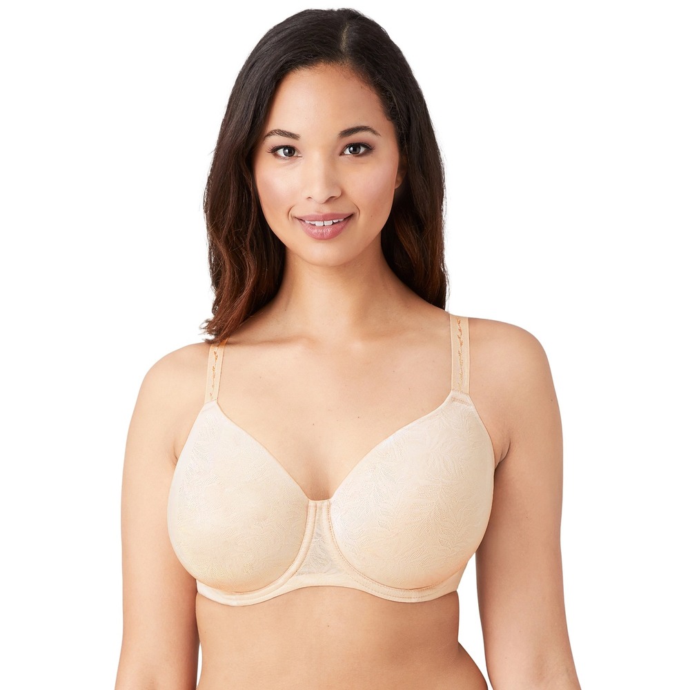 Wacoal Inside Edit‎ T-Shirt Bra 853307 40DD Nude Beige Floral Pattern Underwire